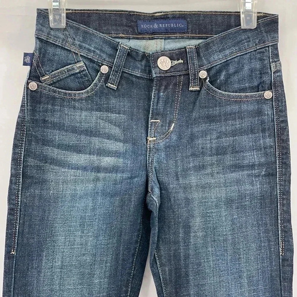 Rock & Republic Women’s Bootcut Jeans Sz 0M Blue Denim Kasandra - Picture 2 of 12